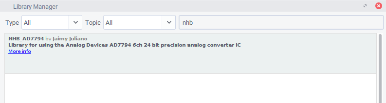 Arduino Library Manager screenshot